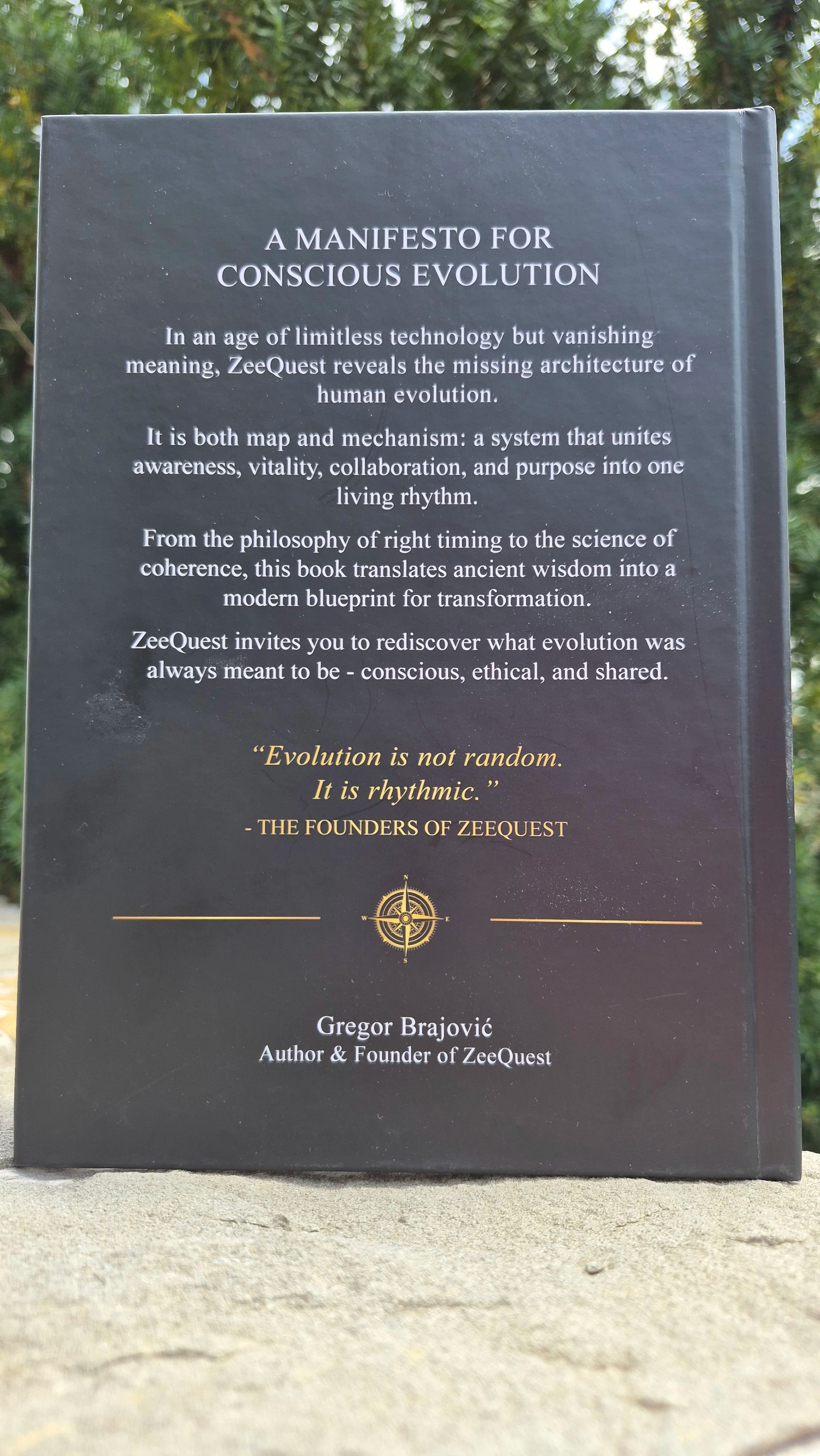 Manifesto for Conscious Evolution on the back of The Human Quest for Unity
