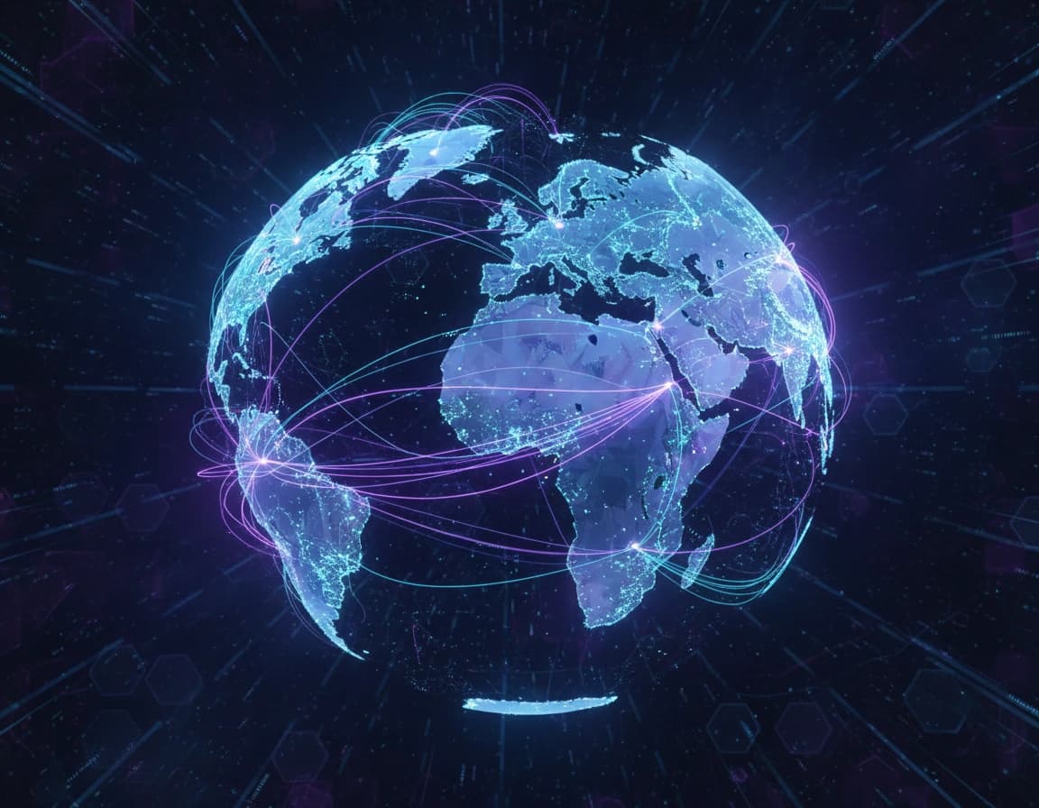 A connected global network representing ecosystem economics