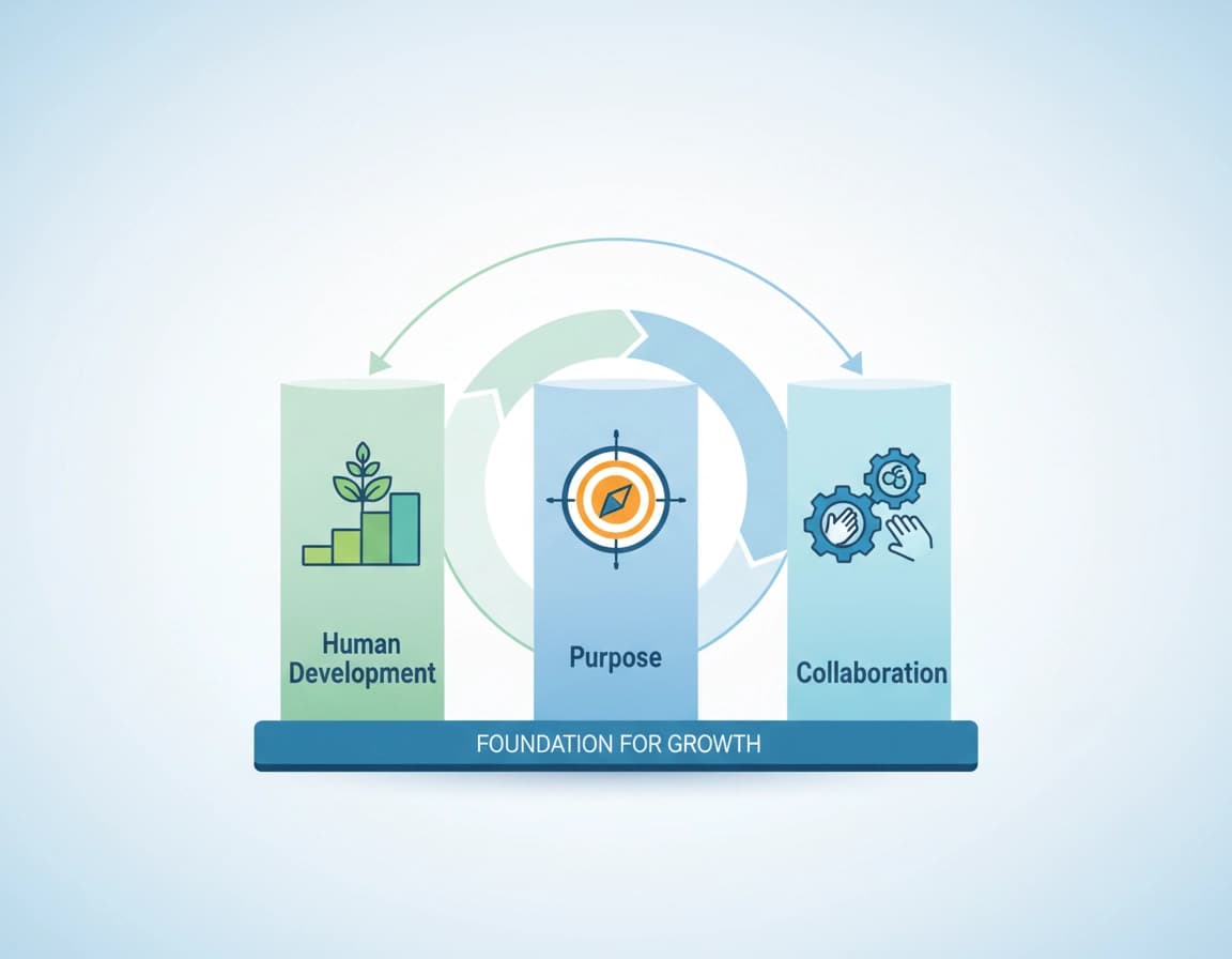 Human development, purpose, and collaboration as foundations for growth