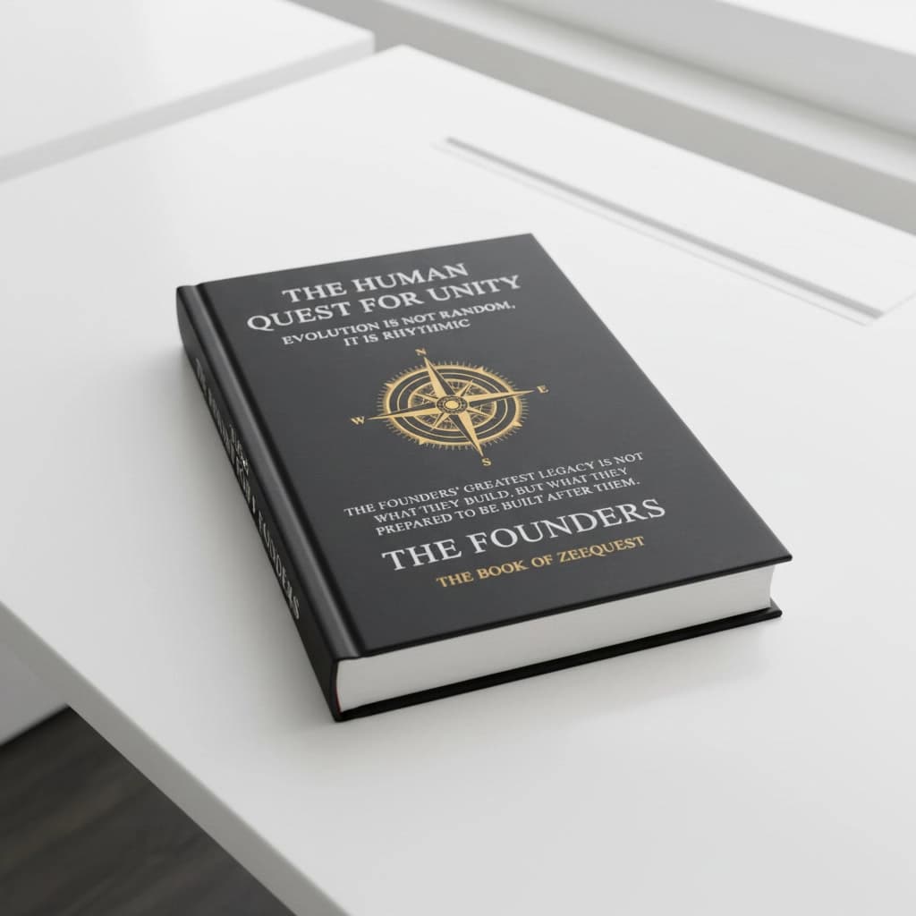 A copy of The Human Quest for Unity on a desk