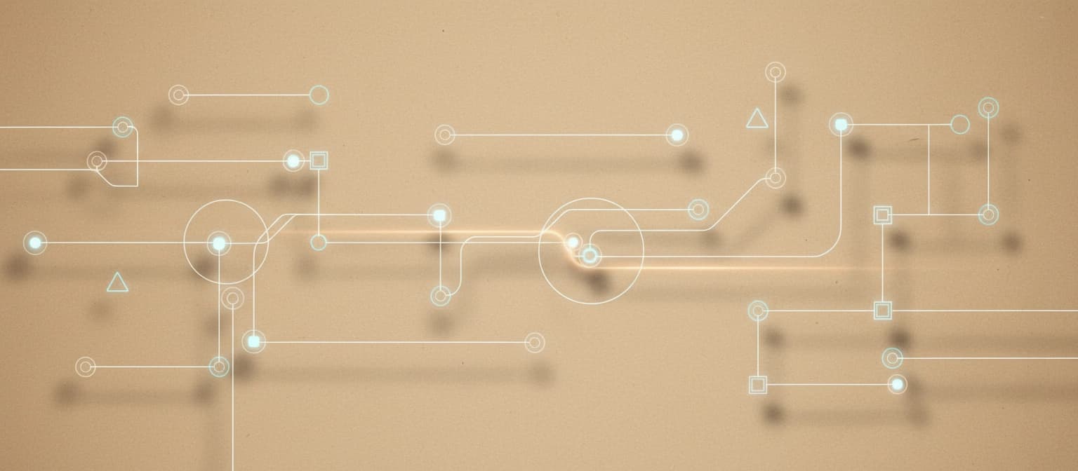 Abstract network representing connected human-centred technology
