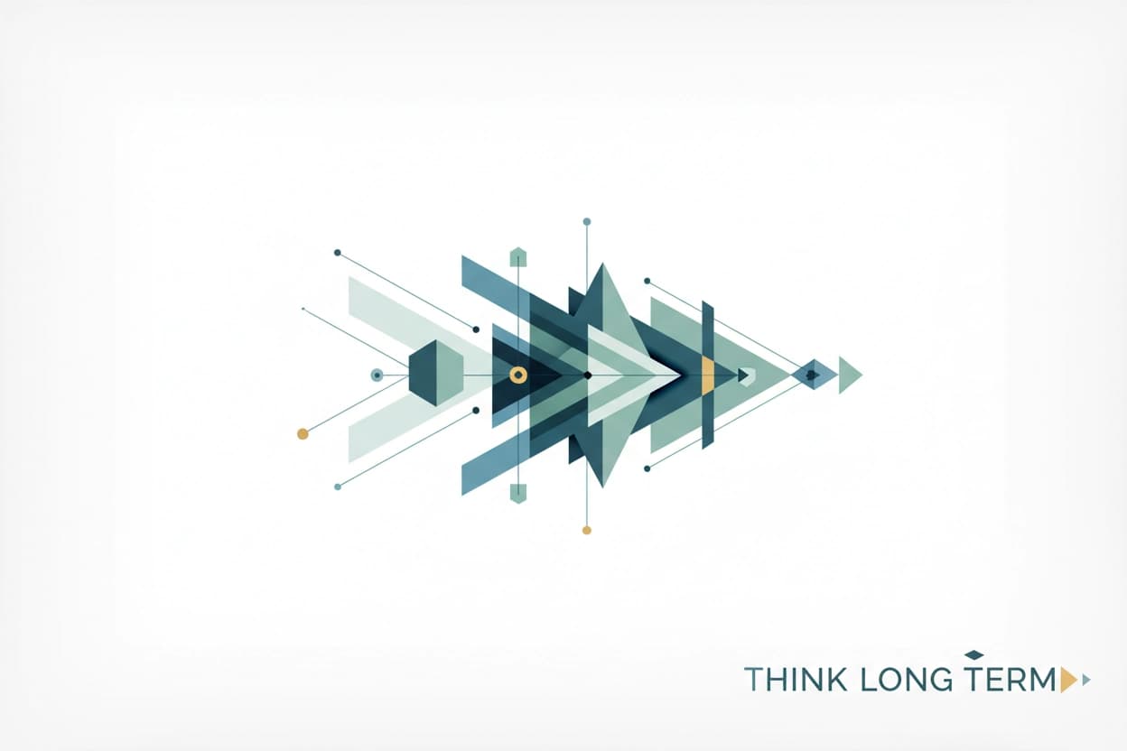 Abstract directional illustration representing long-term thinking