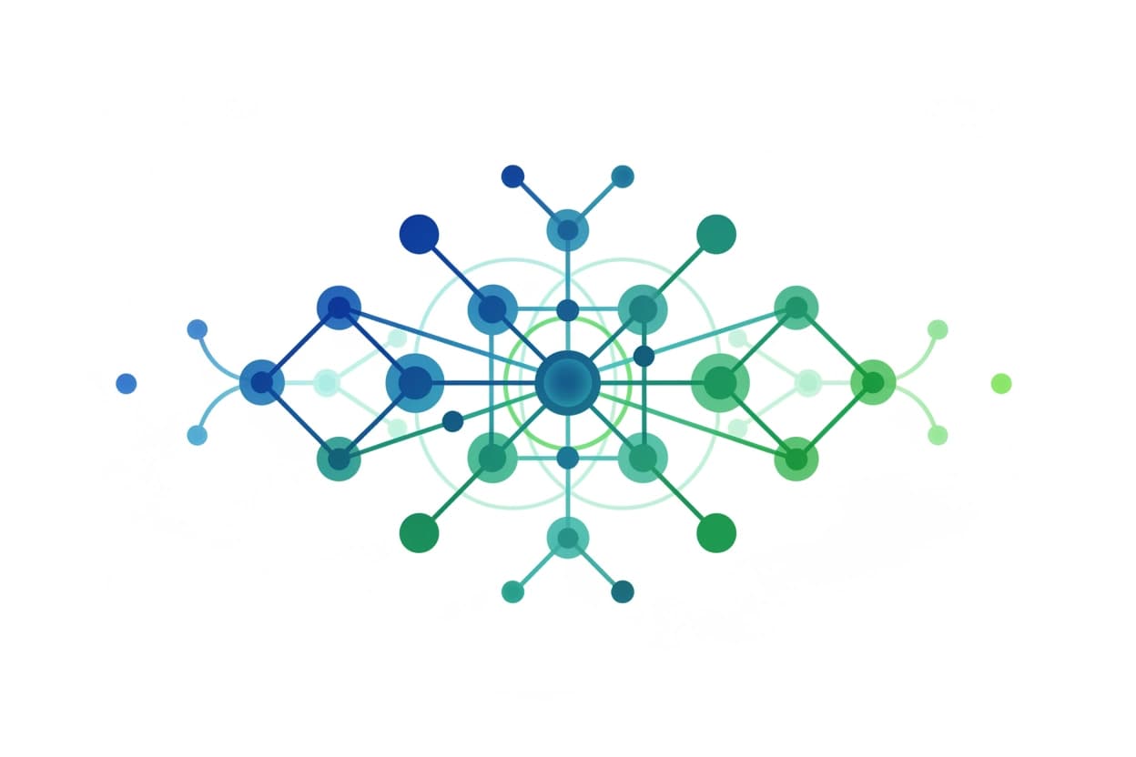 Connected network illustration representing an ecosystem