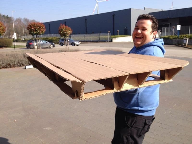A KraftPal corrugated pallet prototype