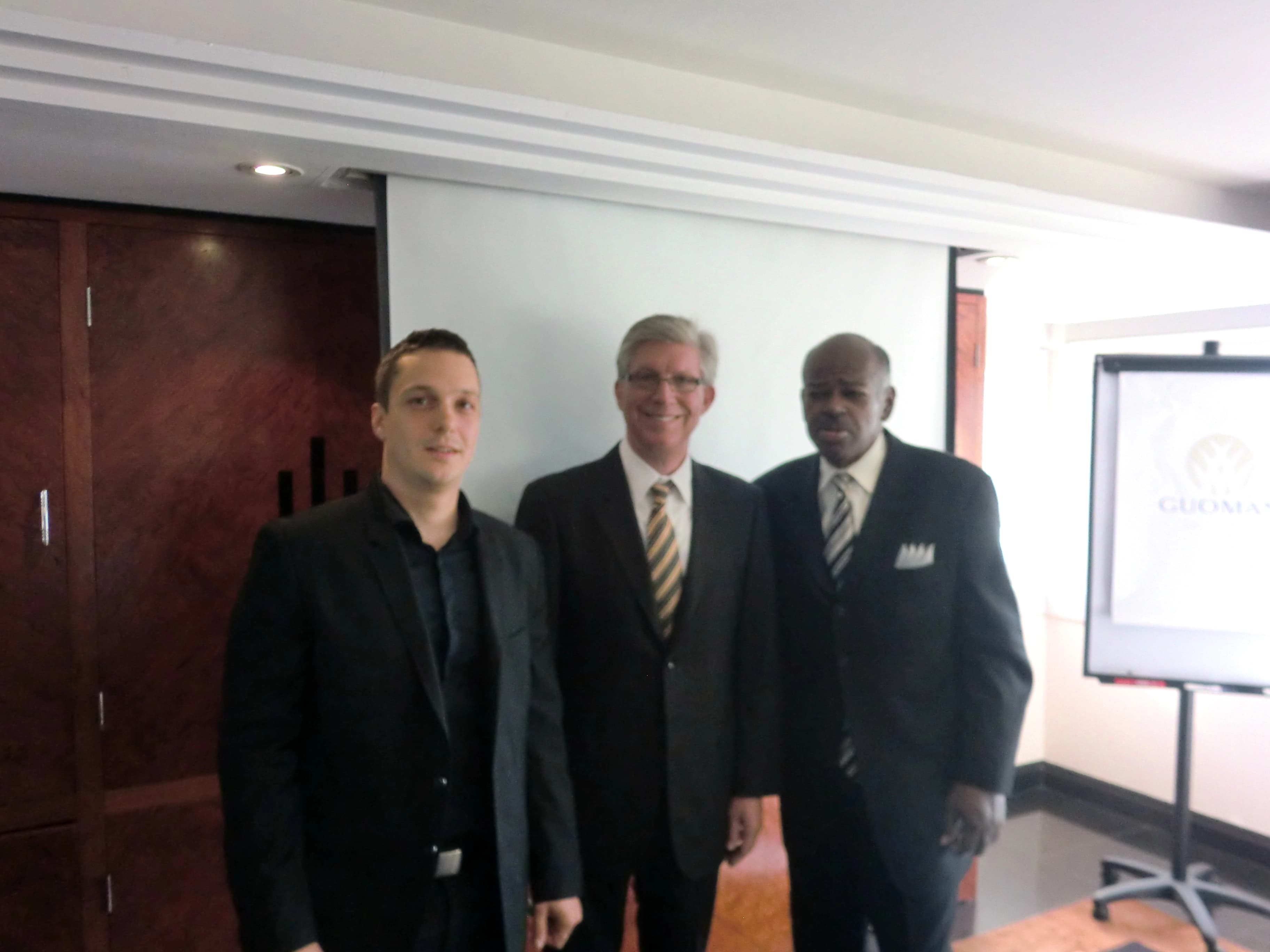 Gregor Brajović with business partners early in his entrepreneurial career