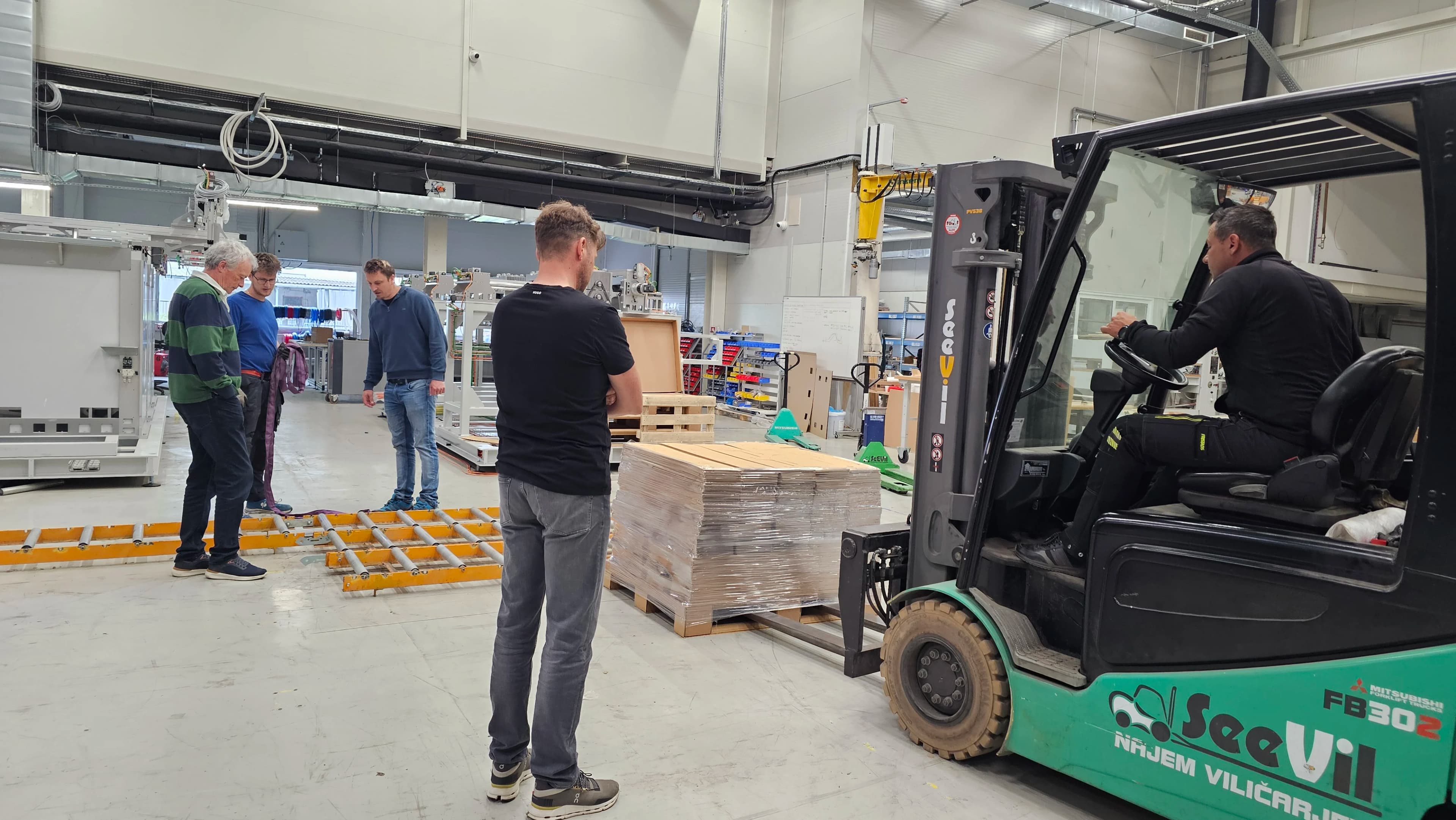 Forklift operations in the production facility