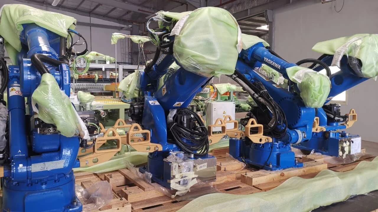 Robotic manufacturing cells in operation