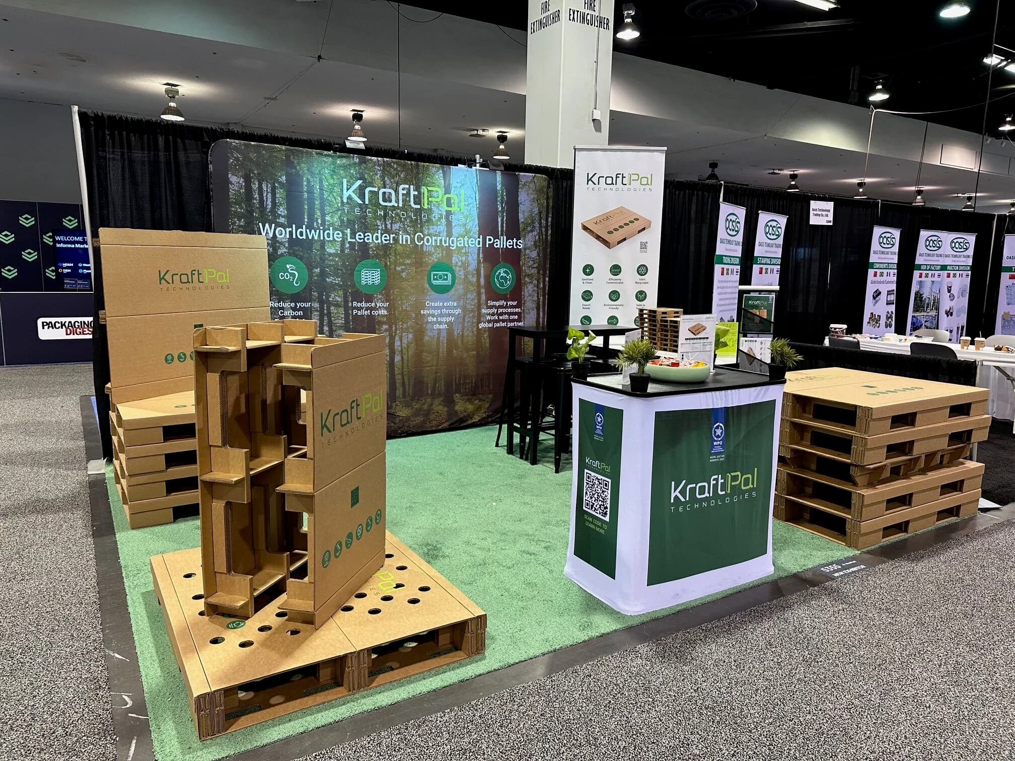 KraftPal products displayed at an exhibition
