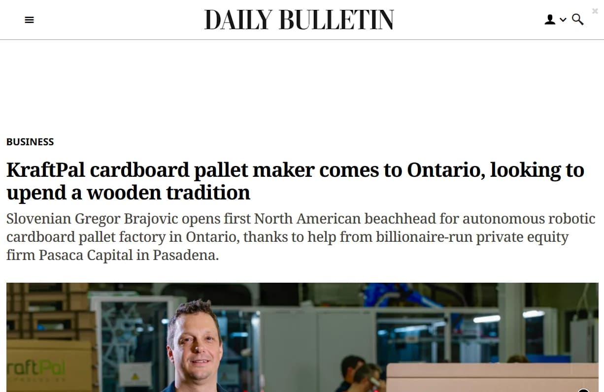 Daily Bulletin coverage of KraftPal expansion