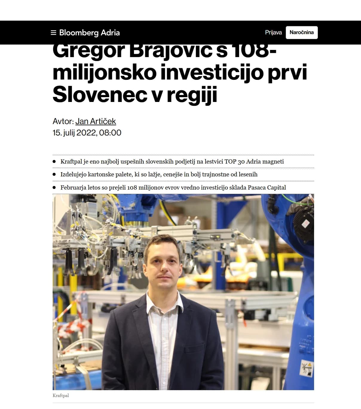 Regional media profile of KraftPal investment