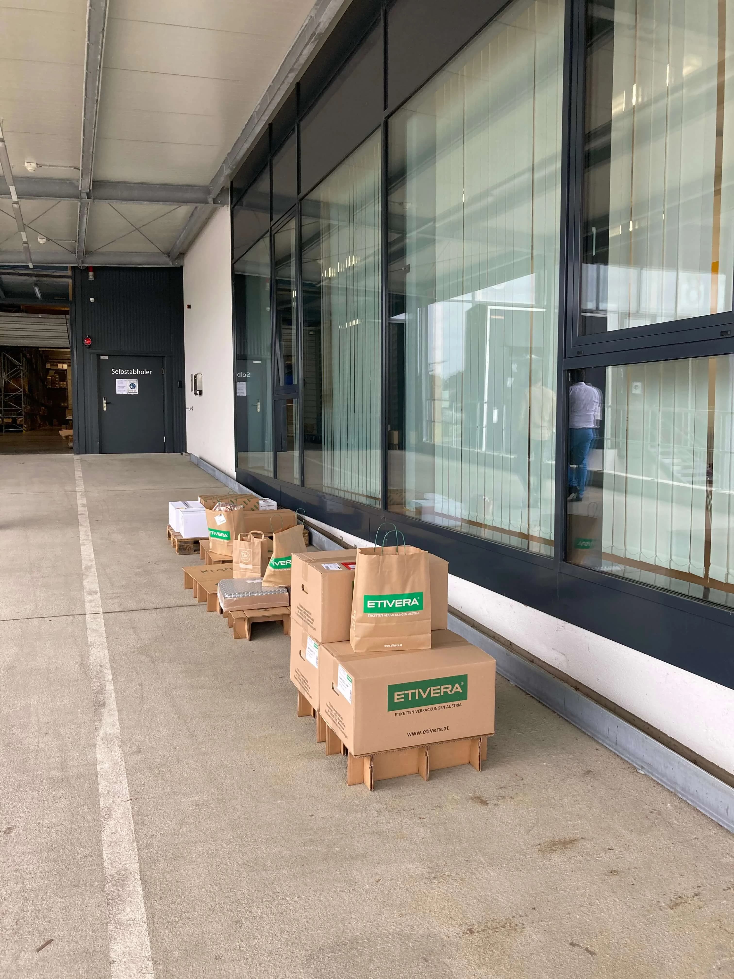 KraftPal pallets used in a logistics facility