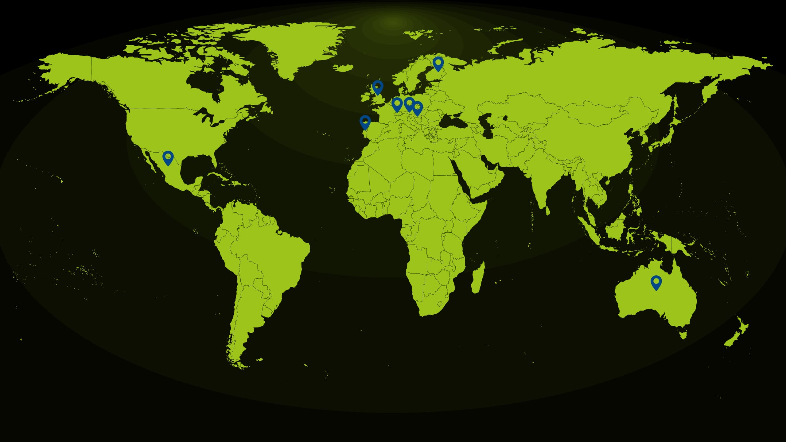 World map showing KraftPal international markets