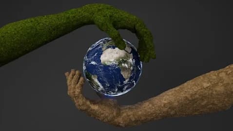 Two hands supporting a shared globe