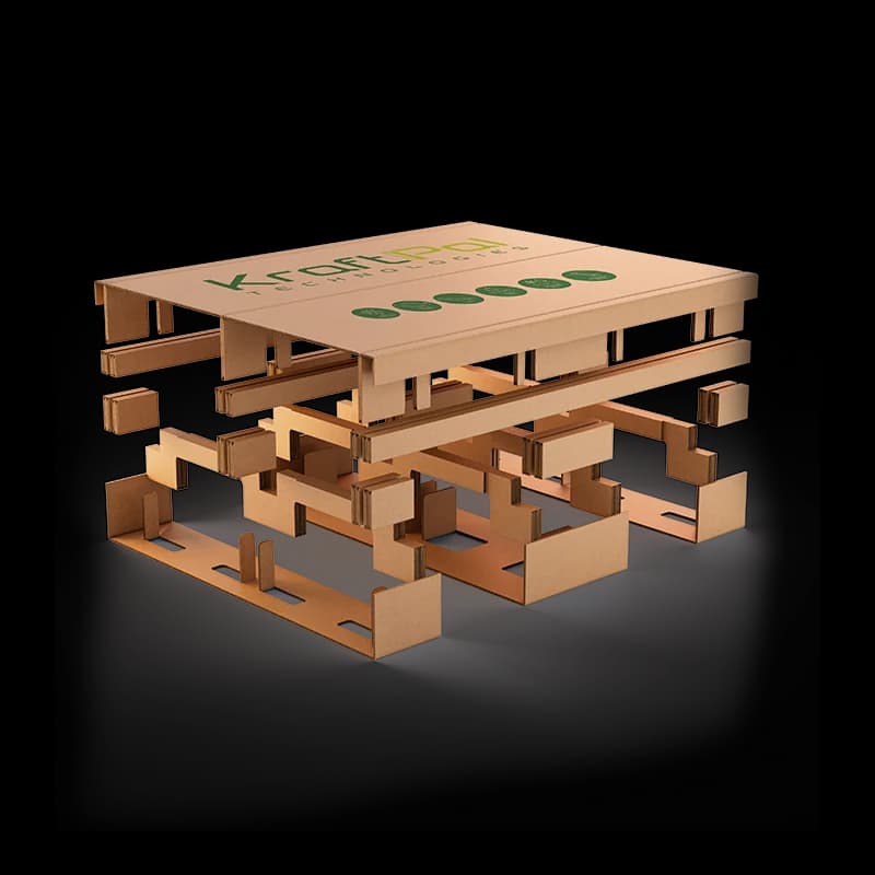 Exploded structural view of a KraftPal pallet